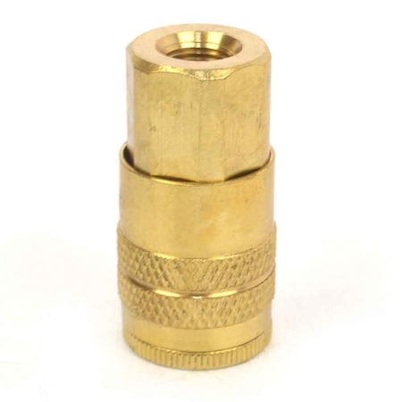 1/4 Inch Industrial Brass Coupler X 1/8 Inch Female NPT, PK 100